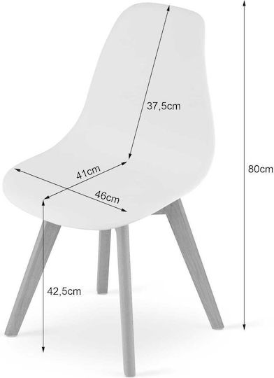 Kito Столички Трапезария от полипропилен Бял 4бр 60x50x50бр