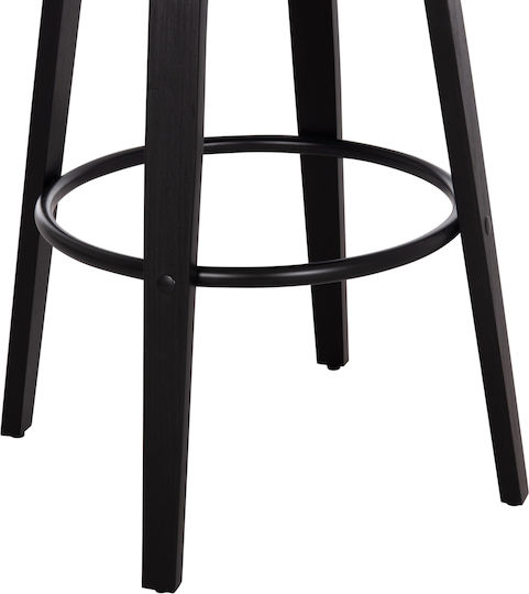 Scaune Bar Tapițat cu Țesătură Becker Black, Ecru 2buc 50x52x100buc