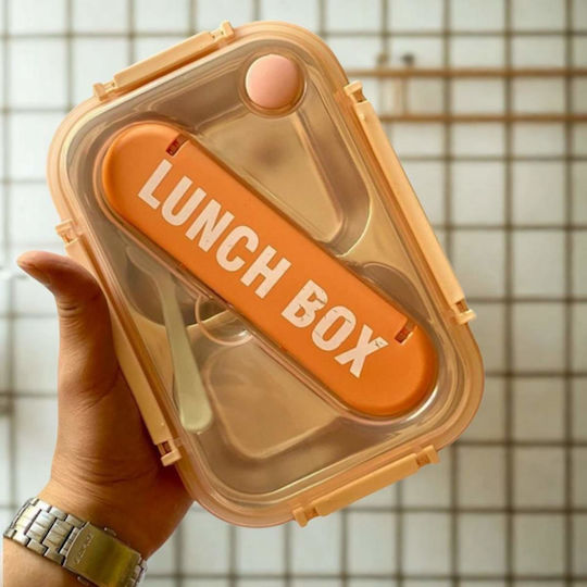 Uncle George Microwave Plastic Lunch Box Orange 1100ml