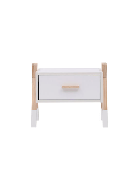 Kids Bedside Table Fb92497.03 White Melamine-Pine Natural 46x30x38cm