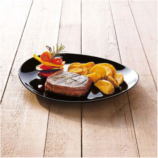 Arcoroc Servierplatte Oval aus Porzellan Schwarz 30x26cm 1Stück