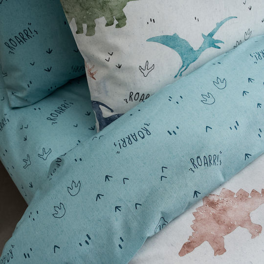 Vesta Home Чаршаф Единично с Ластик Памук Син 170x260см