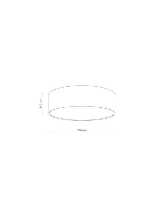 TK Lighting Rondo Πολύφωτο Παιδικό Φωτιστικό Πλαφονιέρα από Ύφασμα 15W με Υποδοχή E27 Pink 38x13cm
