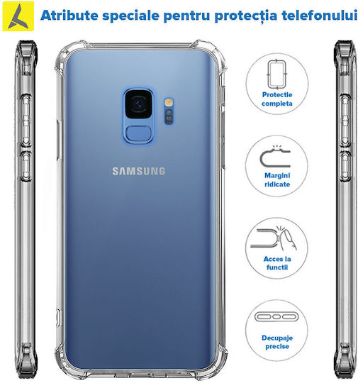 Samsung S9 Shockproof Transparent Silicone Anti-Drop Corners Plastic Back Cover Ishield Clear