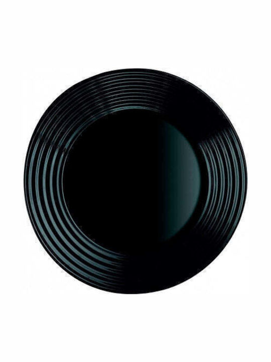 Luminarc Harena Plate Shallow Glass Black with Diameter 25cm
