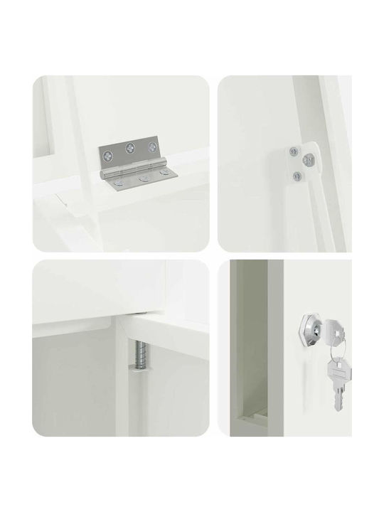 vidaXL Γραμματοκιβώτιο Εξωτερικού Χώρου Inox σε Λευκό Χρώμα 44.5x29x110.5cm vidaXL Γραμματοκιβώτιο Εξωτερικού Χώρου Inox σε Λευκό Χρώμα 44.5x29x110.5cm