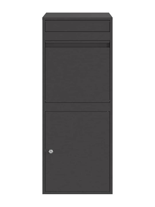 vidaXL Θυρίδα Γραμματοκιβωτίου Inox σε Μαύρο Χρώμα 41x38x103cm