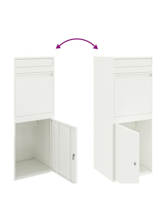vidaXL Пощенски Кутии На Открито Inox В Бял Цвят 41x38x103см