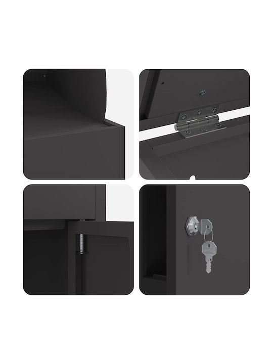 vidaXL Cutie Poștală Pentru Exterior Din Inox Culoare Neagră 44x35x59cm