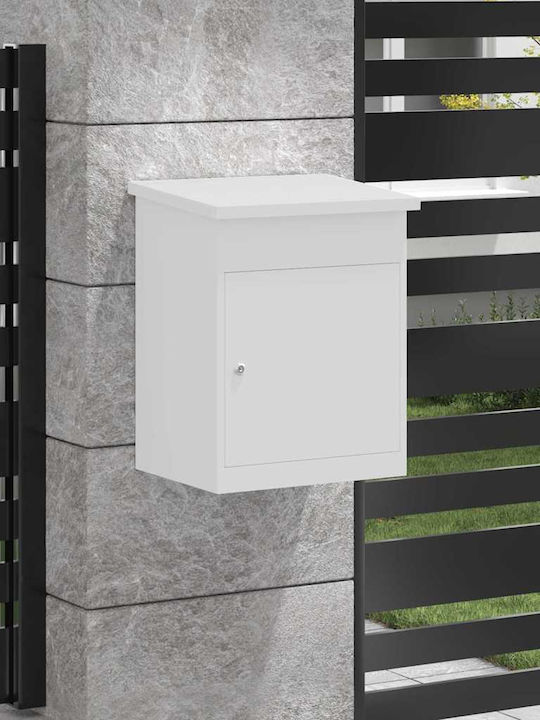 vidaXL Cutie Poștală Pentru Exterior Din Inox În Culoare Albă 44x35x59cm