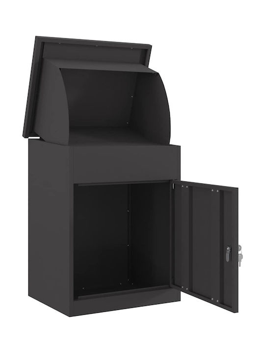 vidaXL Cutie Poștală Pentru Exterior Din Inox Culoare Neagră 44x35x59cm