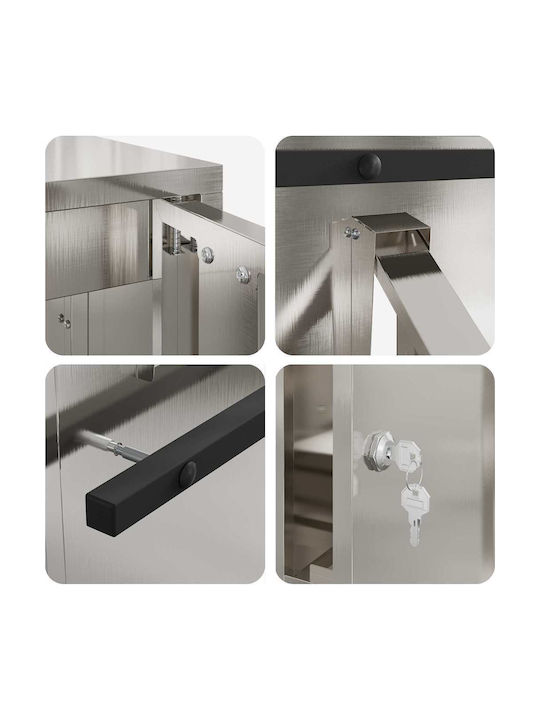 vidaXL Außenbereich Briefkasten Inox in Schwarz Farbe 30x23x55cm
