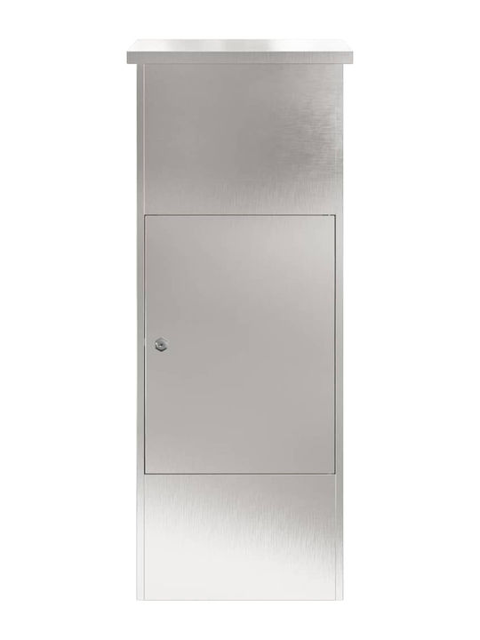 vidaXL Γραμματοκιβώτιο Εξωτερικού Χώρου Inox σε Μαύρο Χρώμα 44.5x29x110.5cm