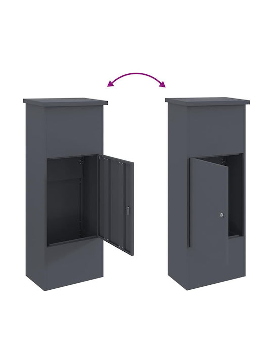 vidaXL Cutie Poștală Pentru Exterior Din Inox Gri 44.5x29x110.5cm