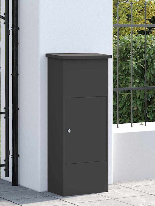 vidaXL Briefkasten Für Draußen Inox In Schwarz 44.5x29x110.5cm