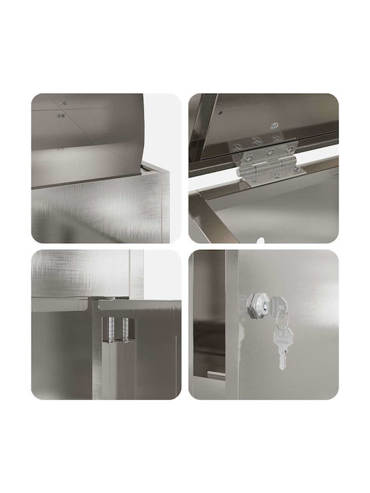 vidaXL Γραμματοκιβώτιο Εξωτερικού Χώρου Inox σε Ασημί Χρώμα 44x35x59cm vidaXL Γραμματοκιβώτιο Εξωτερικού Χώρου Inox σε Ασημί Χρώμα 44x35x59cm