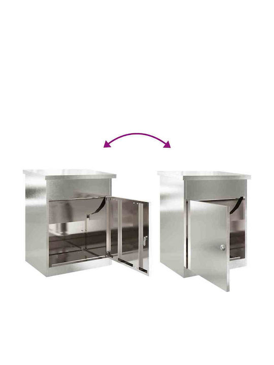 vidaXL Outdoor Mailbox Inox in Silver Color 44x35x59cm