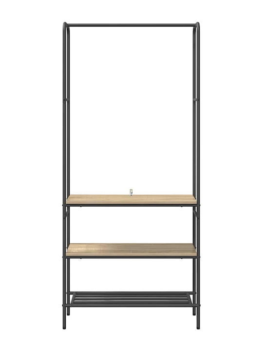 vidaXL Гардеробна стойка Сив 77x30x171см