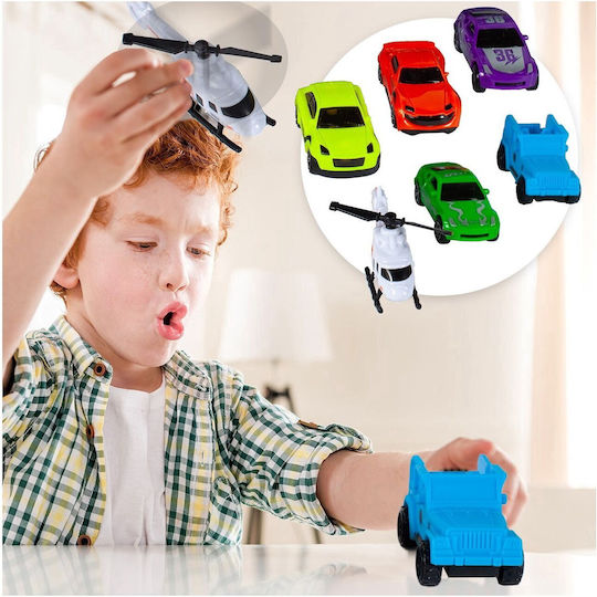 Isp Parcare pentru Copii Likesmart Shark Submarine Mașinuță Cu Mânere de Transport Propulsor Rotativ 5 Mașini Helicopter Negru