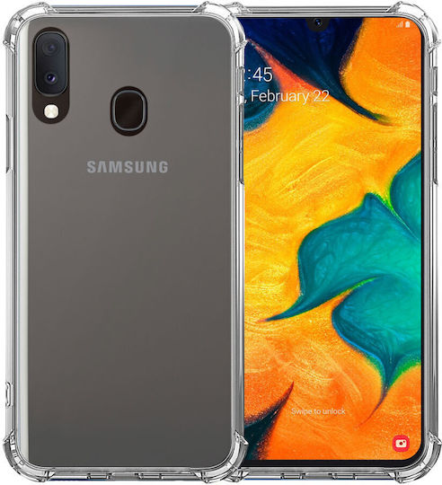 Samsung Galaxy A20e Stoßfeste Transparente Silikon Anti-Sturz Ecken Kunststoff Rückseite Ishield Klar