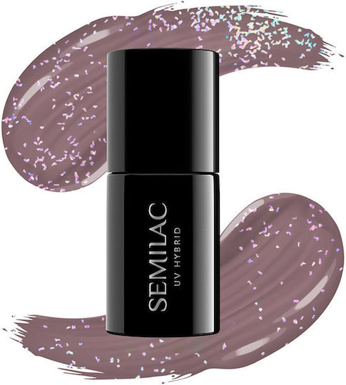 Semilac Classic Semi-Permanent Nail Polish Shimmer Dust Brown 322 7ml 1pcs