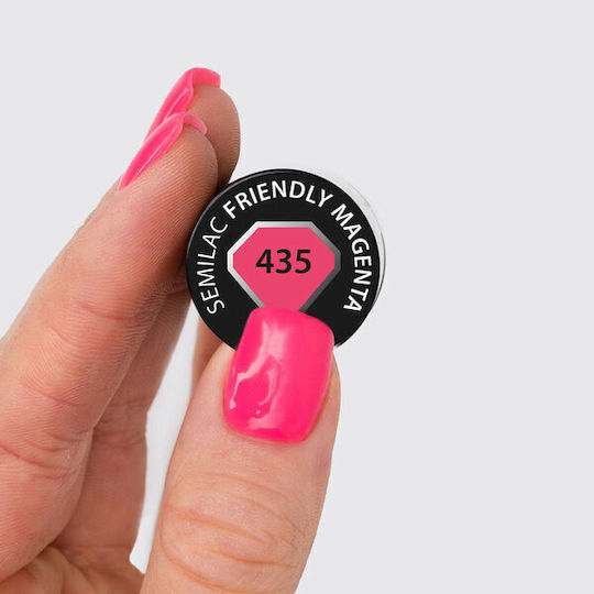 Semilac Classic Хибриден Лак за Нокти 435 Friendly Magenta 7мл 1бр