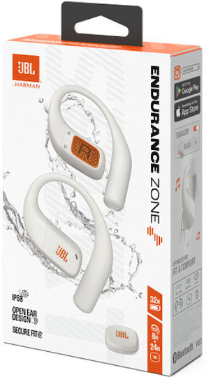 JBL Endurance Zone Offenes Ohr Bluetooth-Freisprecheinrichtung Kopfhörer mit Schweißresistenz und Ladeetui Weiß