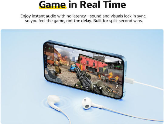QCY In-ear Handsfree Ακουστικά με Βύσμα USB-C Λευκό