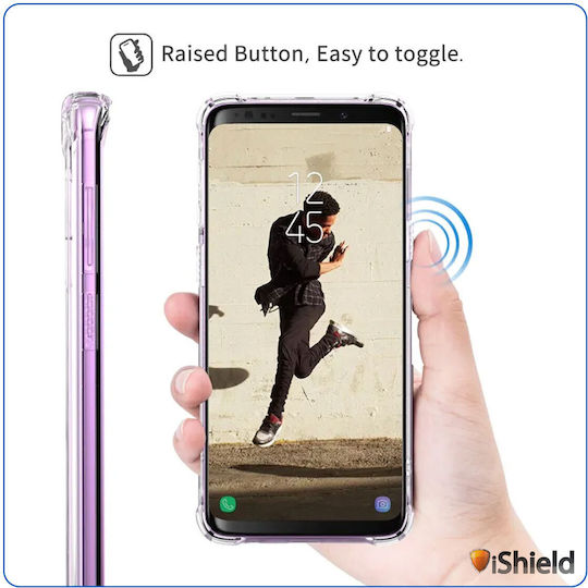 Husă Ishield Samsung Galaxy S9 Plus Protecție Șocantă Ultra Clară Margini din Silicon Acrilic Dur Back Anti-șoc Colțuri Transparent