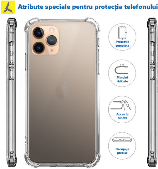 iPhone 11 Pro Stoßfeste Handyhülle Transparentes Silikon Anti-Sturz-Ecken Kunststoff Rückseite Ishield Klar