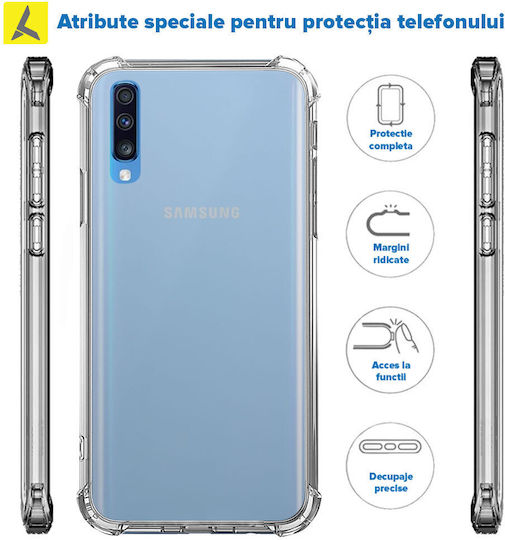 Samsung A70 Shockproof Case Transparent Silicone Anti-drop Corners Plastic Back Cover Ishield Clear