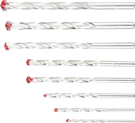 Top Tools Satz 8 Bohrer mit Zylindrischem Schaft für Gemäuer