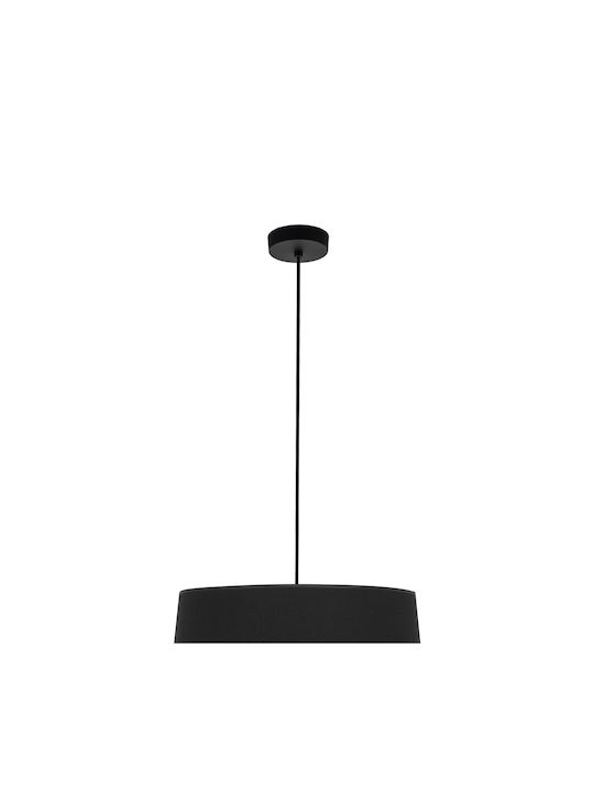 TK Lighting Maja Pendant Light Black Bell with Socket E27 120x45cm