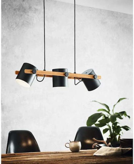 Eglo 43517 Lustră Suspendată Hornwood 3xe27 60w 230v Certificată FSC