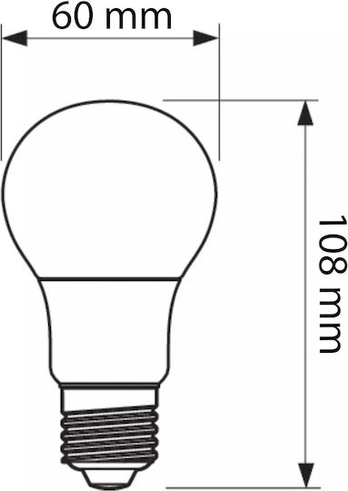 Philips Socket LED Bulb 10W for Socket E27 and Shape A60 Warm White 1055lm