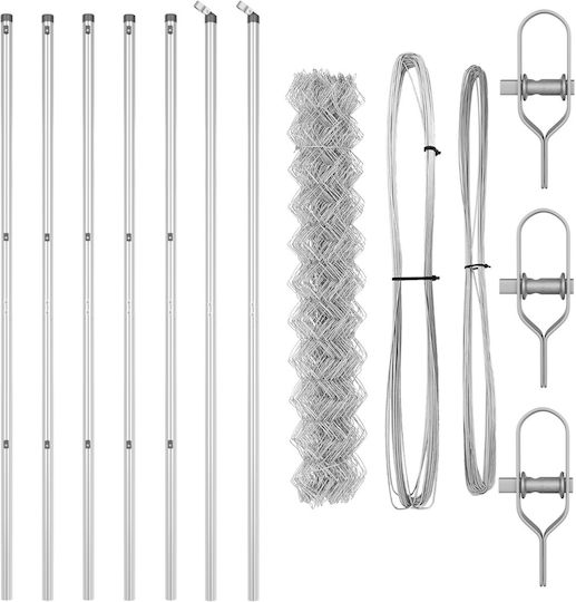 vidaXL Wire Fencing Galvanized Set Gray 1x10m