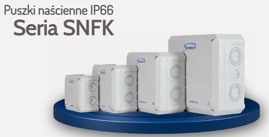Simet Surface Mounted Electrical Box Watertight IP66 3pcs