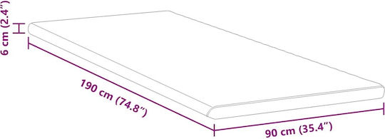 vidaXL Ανώστρωμα Μονό Polyester 90x190x6εκ.