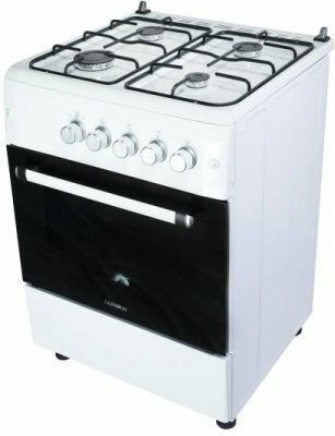 Ferre F6TS40G2-W с емайлирани котлони Ш60см. White