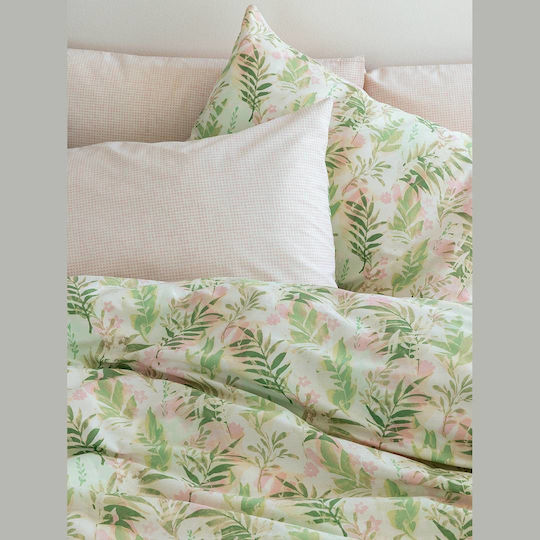 Palamaiki Duvet Cover Set Cotton Single with Pillowcase 170x250 Fashion Life Fl6260 Green