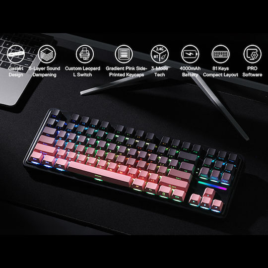 Redragon K728SP-RGB-PRO Wireless Gaming Mechanical Keyboard Tenkeyless with RGB lighting (English US)