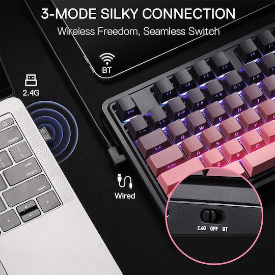 Redragon K728SP-RGB-PRO Wireless Gaming Mechanical Keyboard Tenkeyless with RGB lighting (English US)