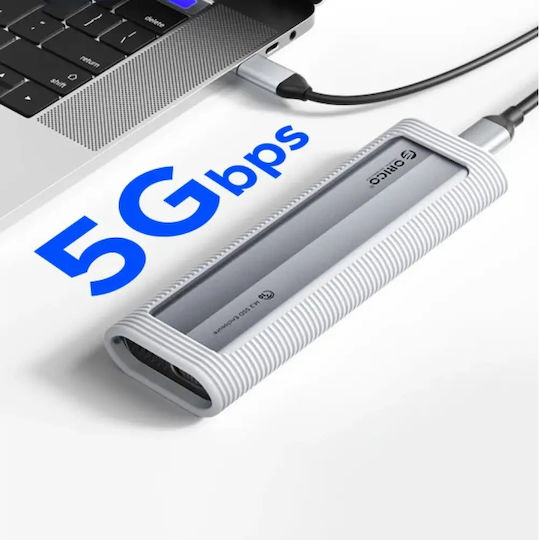 Orico Hard Drive Case M.2 SATA III NVME with connection Type-C in Gray color