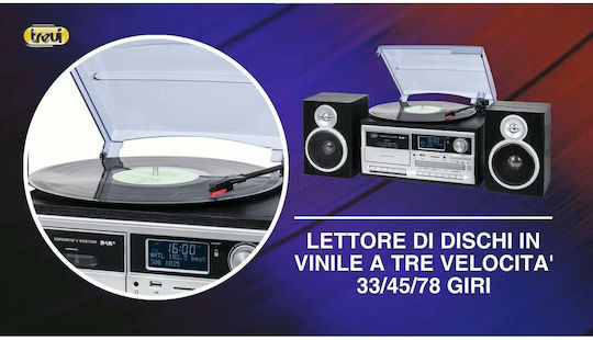 Trevi TT1072 Turntables with Preamp and Built-in Speakers Brown