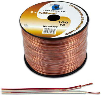 Cabletech Καλώδιο Ηχείου Ατερμάτιστο 100m (KAB0328)