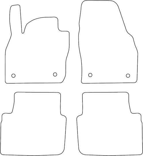 Set Velour Mats Matching Skoda Kamiq 2019 Black Edging