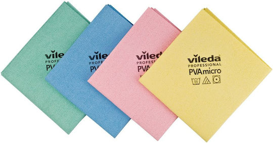 Vileda Micro Cleaning Cloths with Microfibers General Use Green 38x35cm