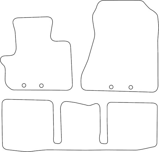 Комплект Килими За Кола От Велюр Със Синя Обшивка За Toyota IQ 2009-2016