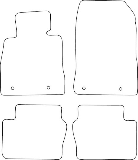 Set Velour Mats Matching Mazda 2 Iii 2015 Blue Edging