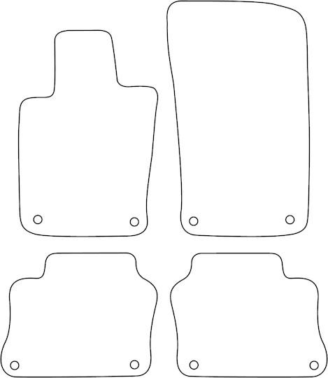 Set Velour Mats Matching Porsche Panamera I 2009-2016 Black Edging